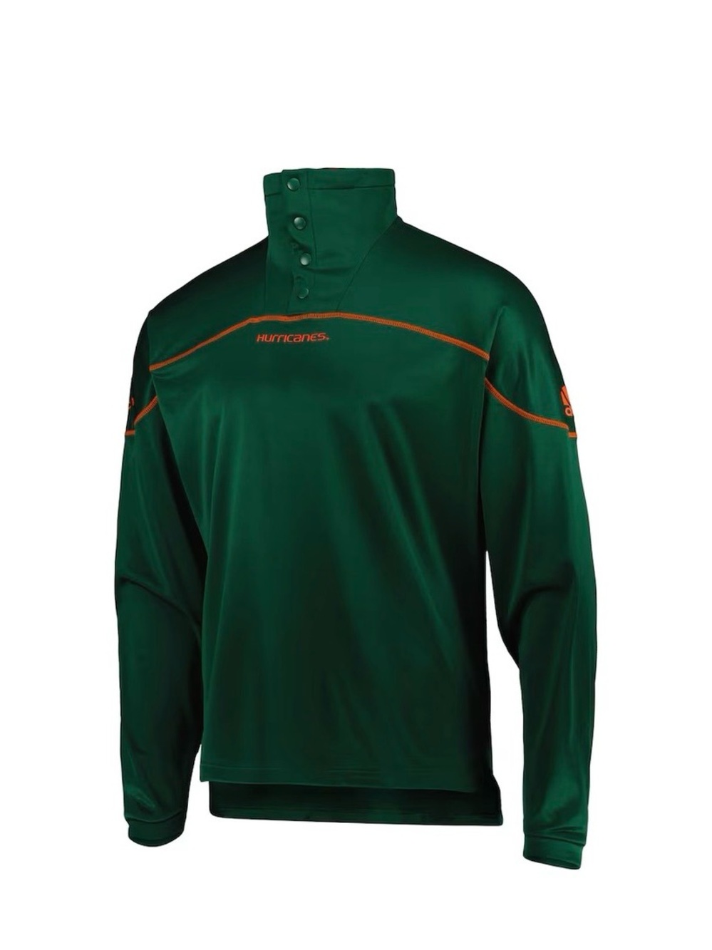 adidas Miami Hurricanes AEROREADY Quarter Snap Pullover Jacket Green Men’s - Picture 4 of 12